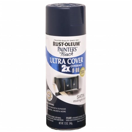 Rust-Oleum Spray Paint, Midnight Blue, Satin, 12 oz 20066189297